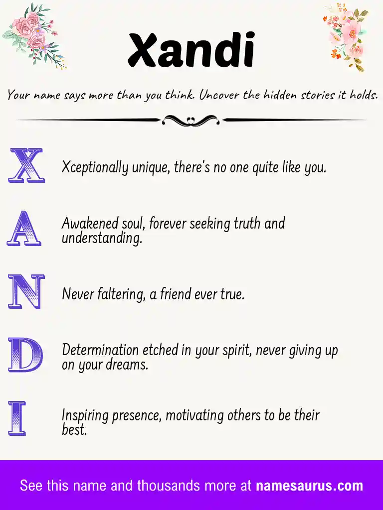 Acrostic poem about Xandi.