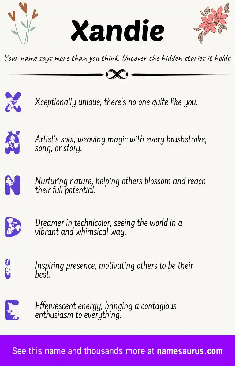 Acrostic poem about Xandie.
