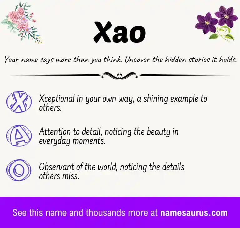 Acrostic poem about Xao.