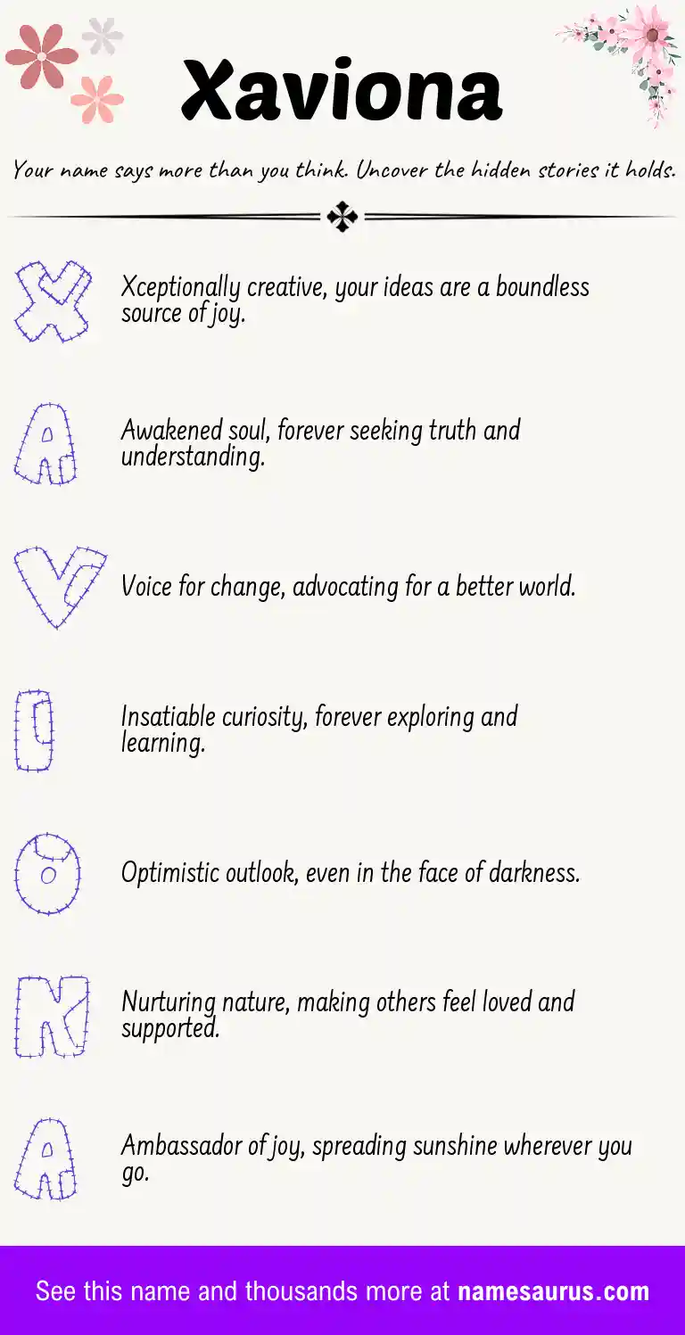 Acrostic poem about Xaviona.