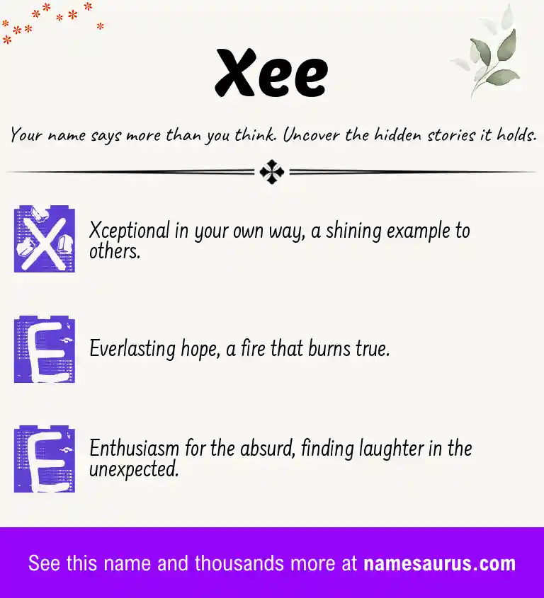 Acrostic poem about Xee.