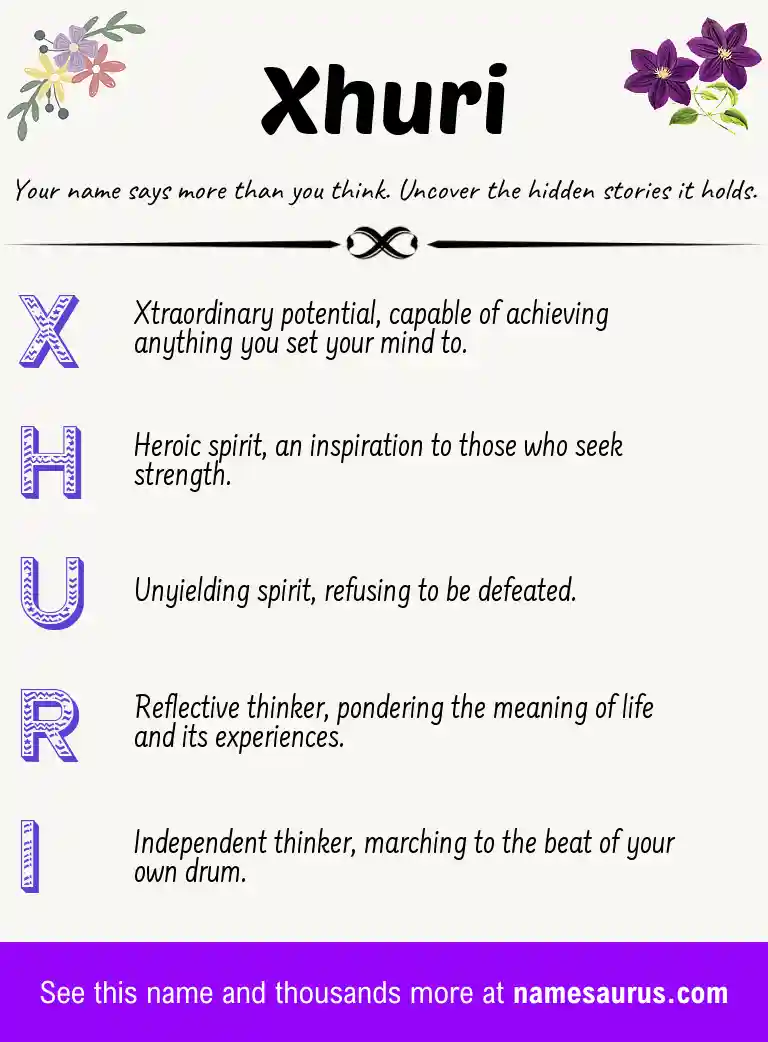 Acrostic poem about Xhuri.