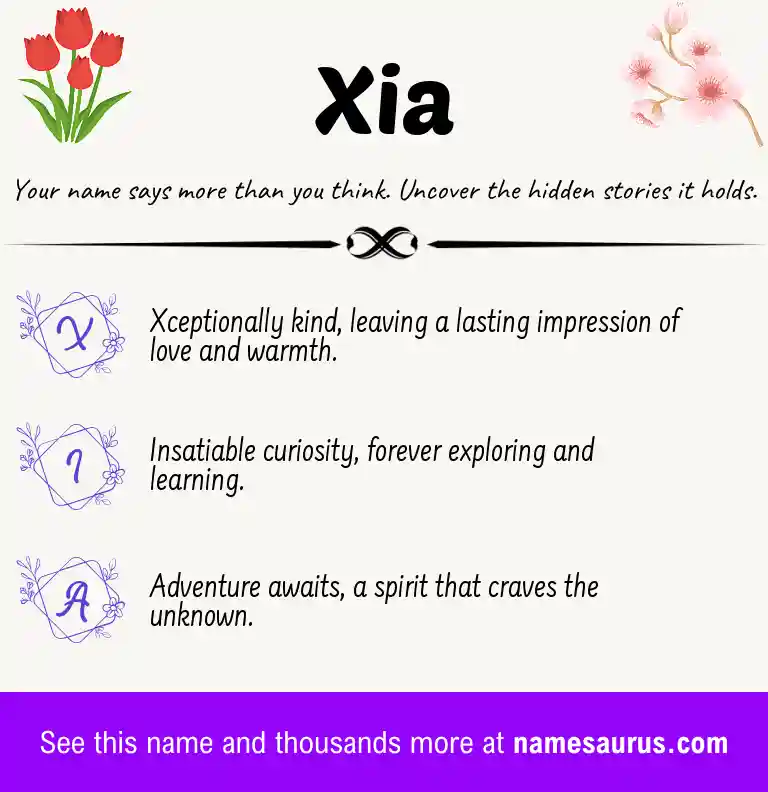 Acrostic poem about Xia.
