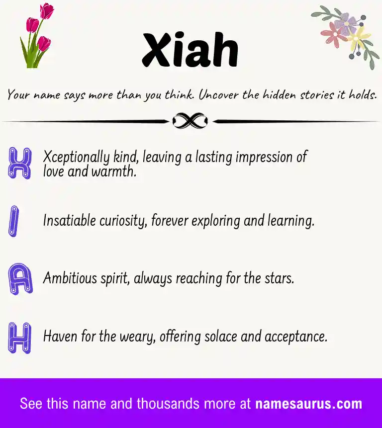 Acrostic poem about Xiah.