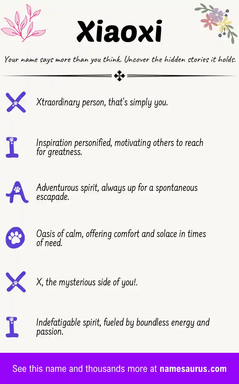 Acrostic poem about Xiaoxi.