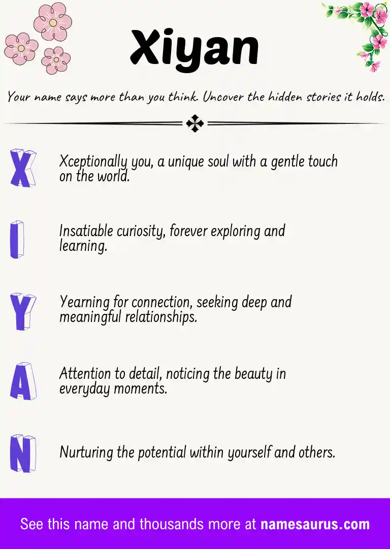 Acrostic poem about Xiyan.