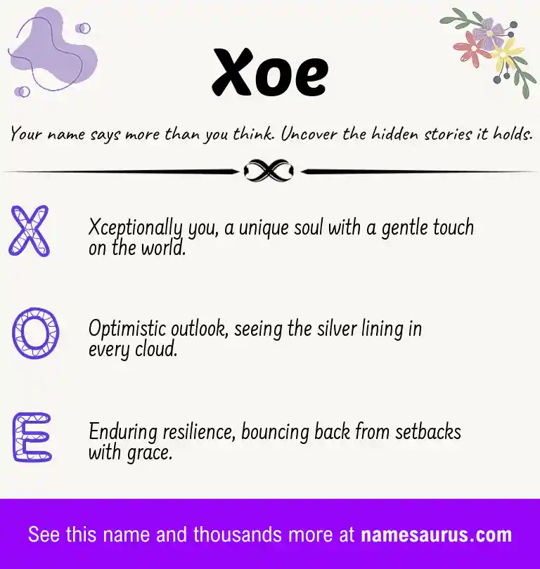 Acrostic poem about Xoe.