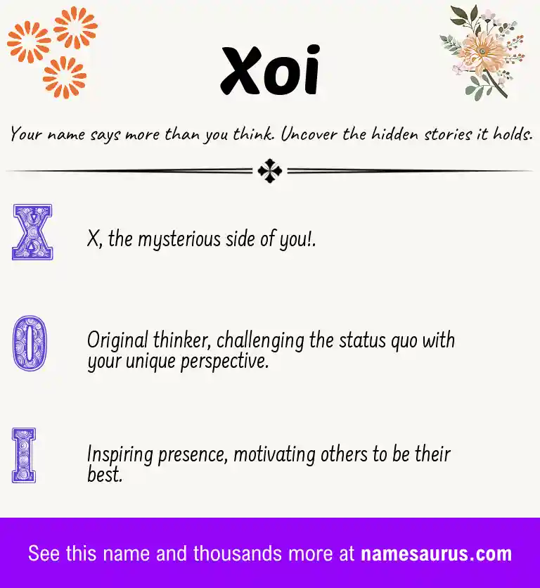 Acrostic poem about Xoi.