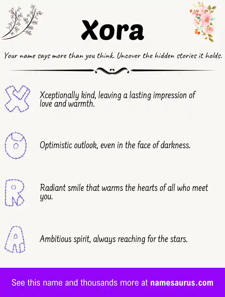 Acrostic poem about Xora.
