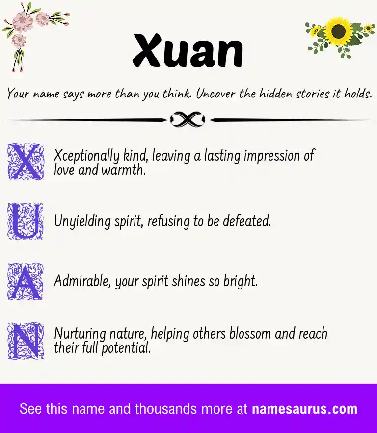 Acrostic poem about Xuan.