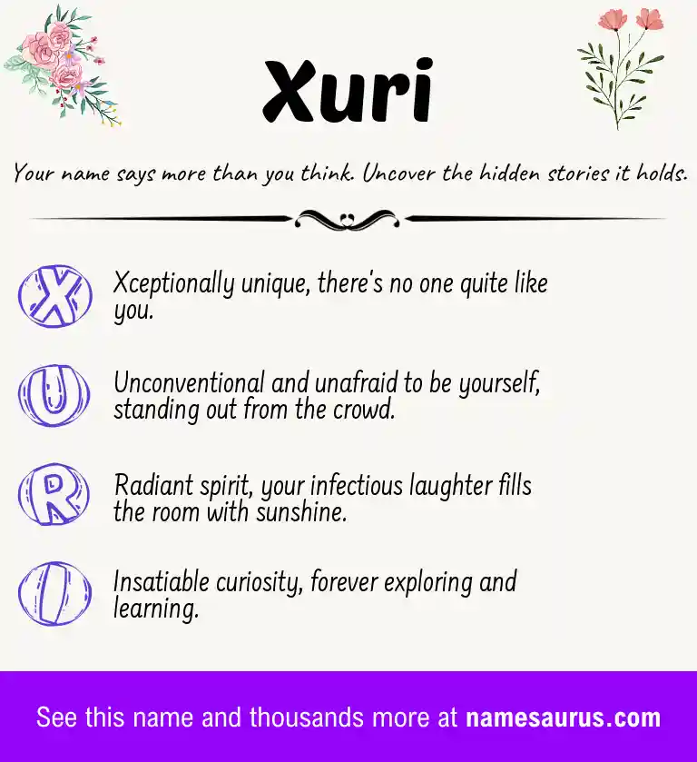 Acrostic poem about Xuri.
