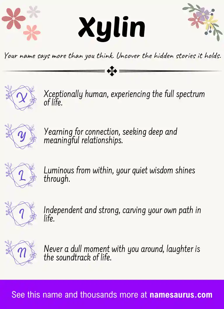Acrostic poem about Xylin.