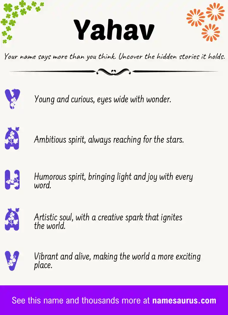 Acrostic poem about Yahav.