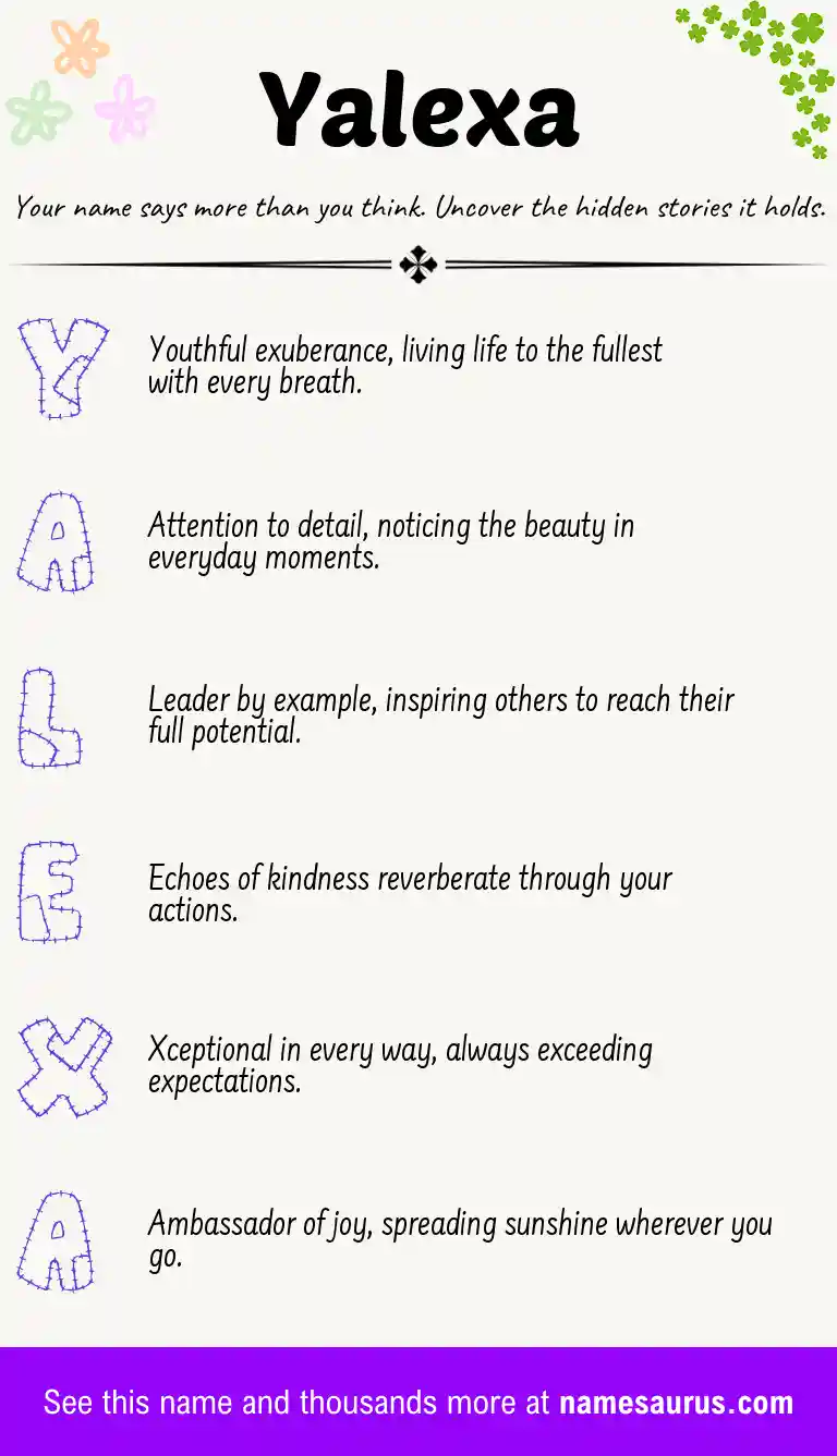 Acrostic poem about Yalexa.