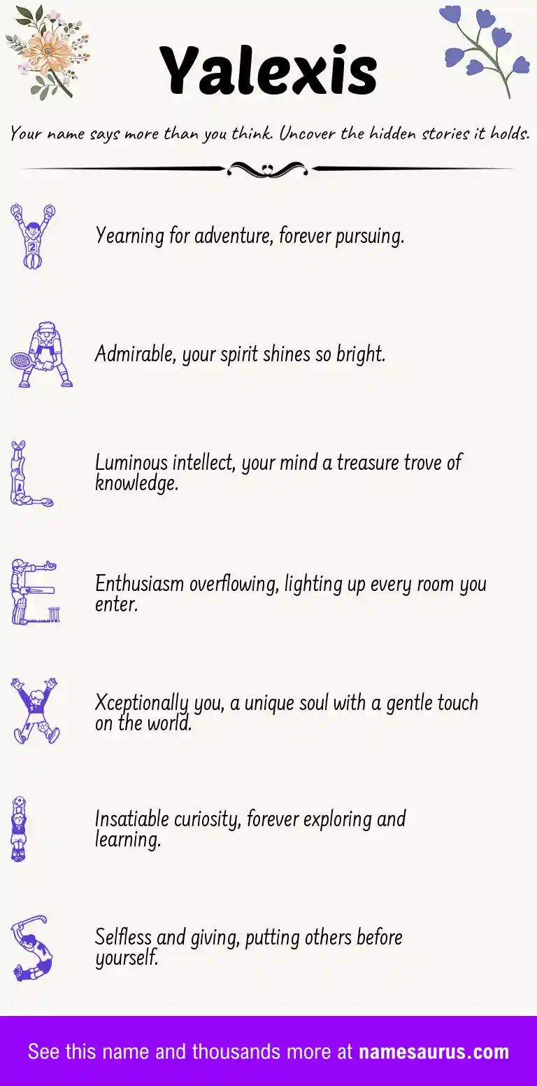 Acrostic poem about Yalexis.