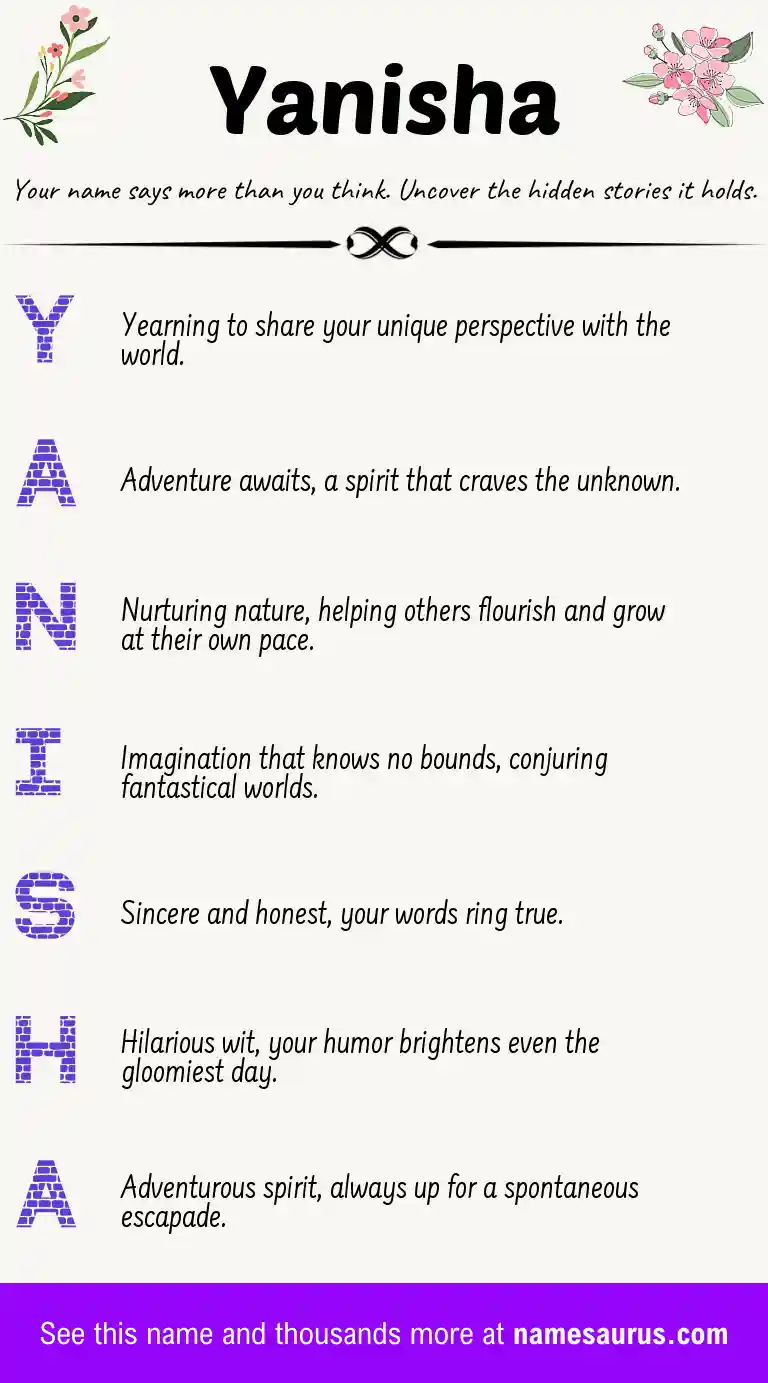 Acrostic poem about Yanisha.