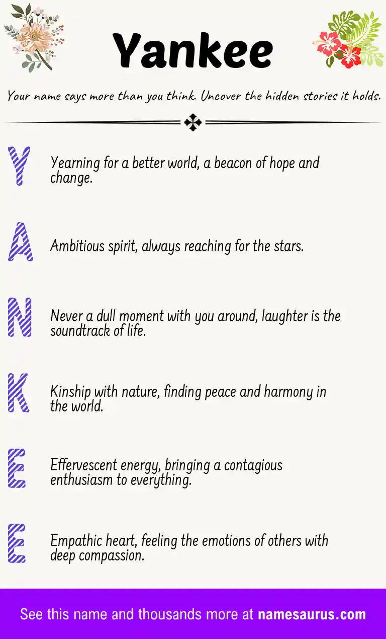 Acrostic poem about Yankee.