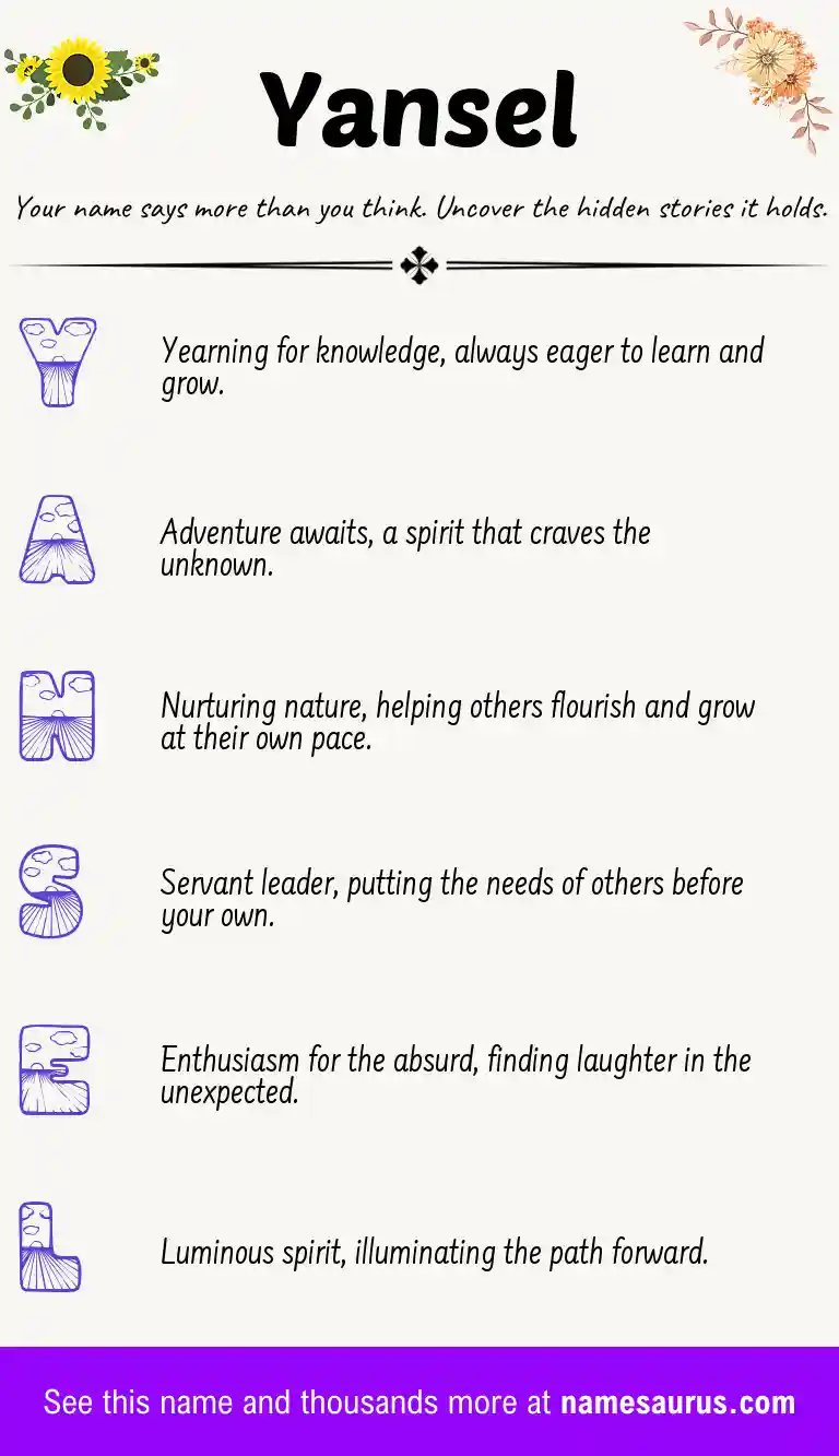 Acrostic poem about Yansel.