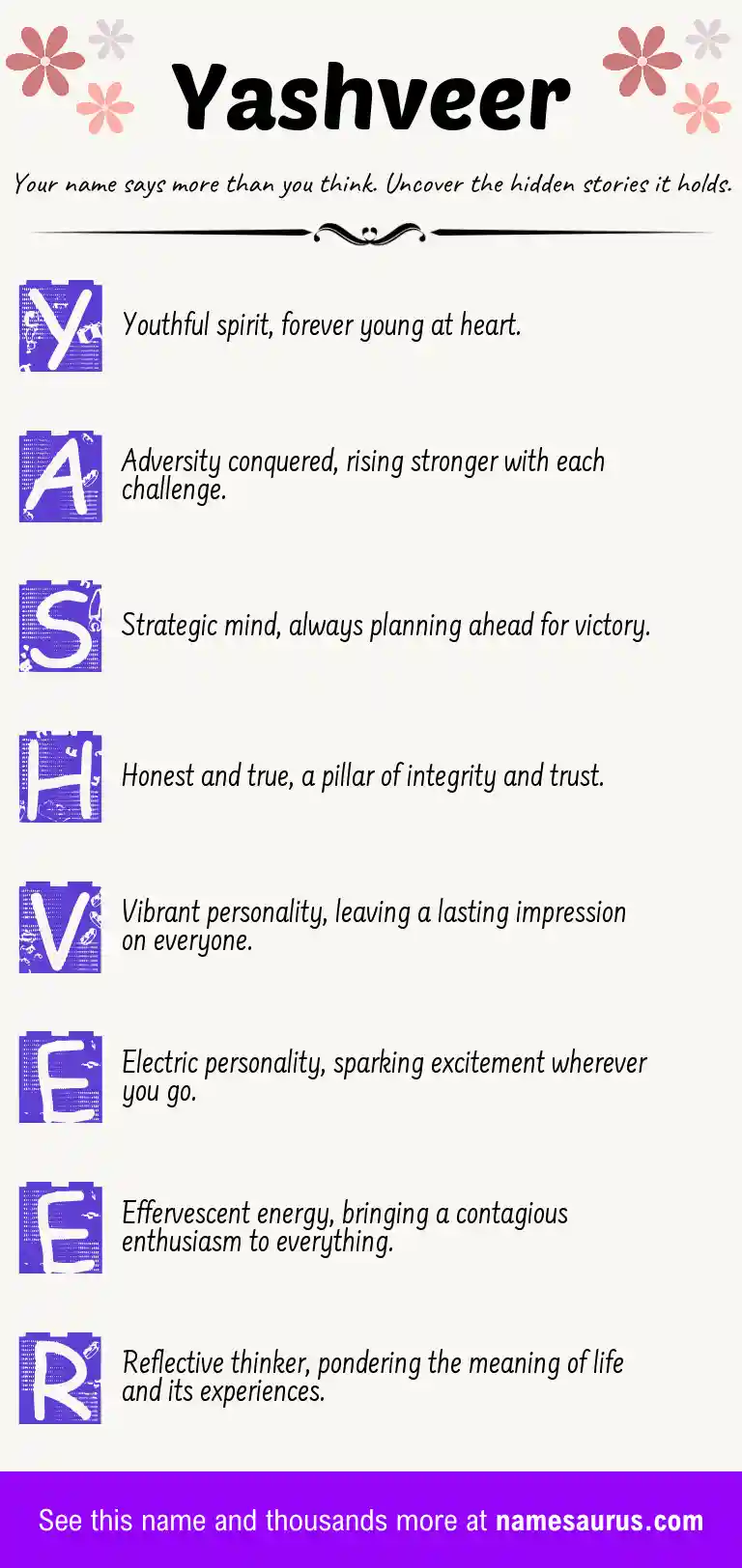 Acrostic poem about Yashveer.