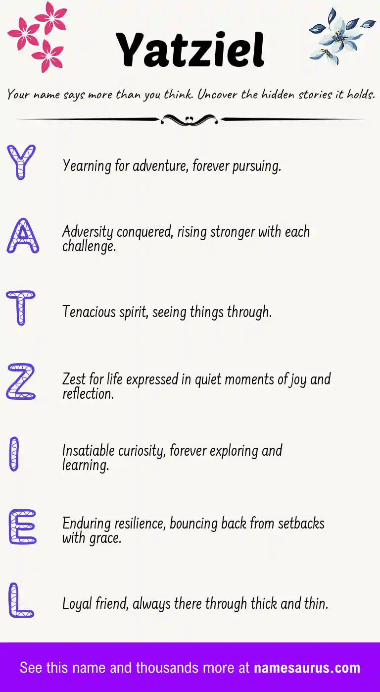 Acrostic poem about Yatziel.