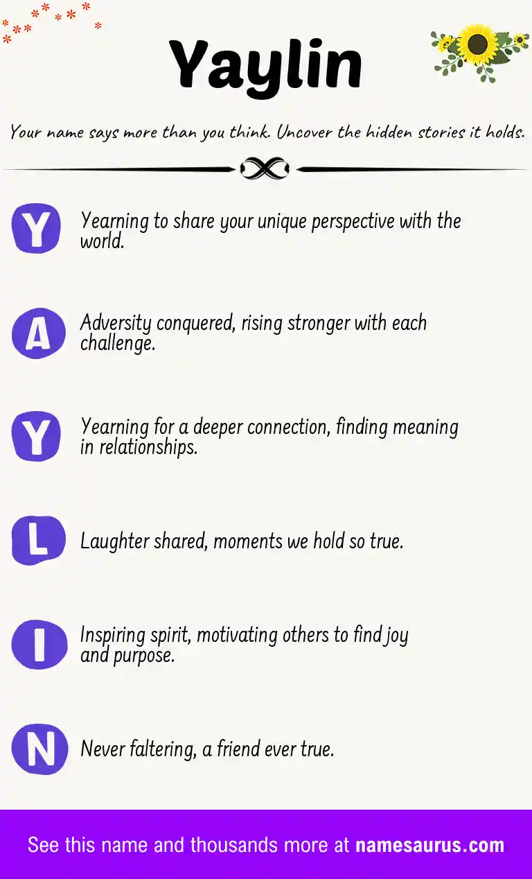 Acrostic poem about Yaylin.