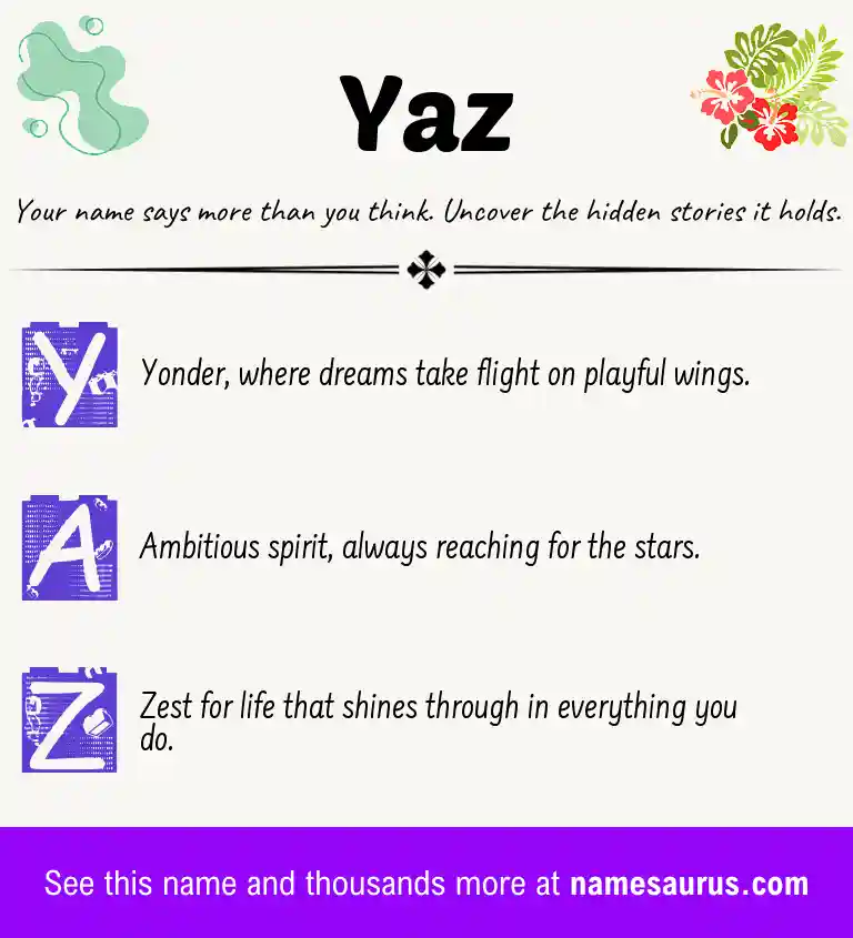 Acrostic poem about Yaz.