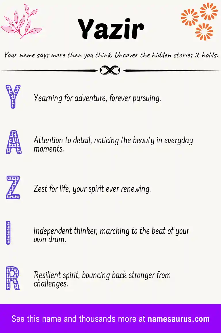 Acrostic poem about Yazir.
