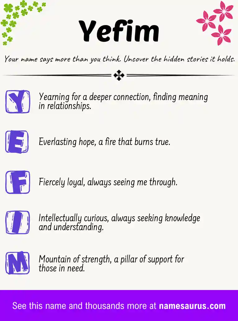 Acrostic poem about Yefim.