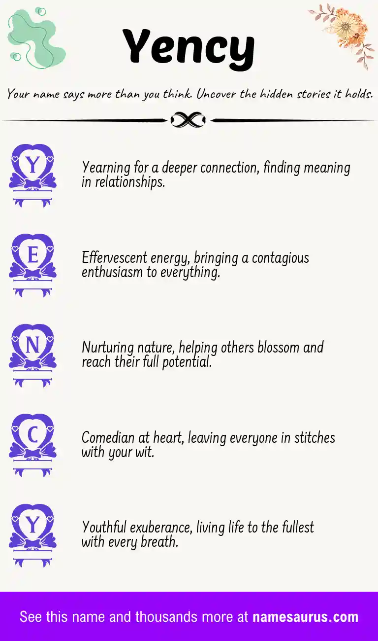 Acrostic poem about Yency.