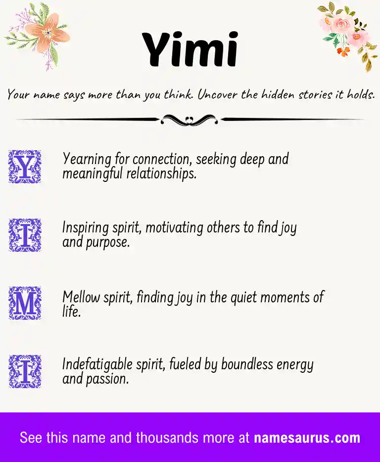 Acrostic poem about Yimi.