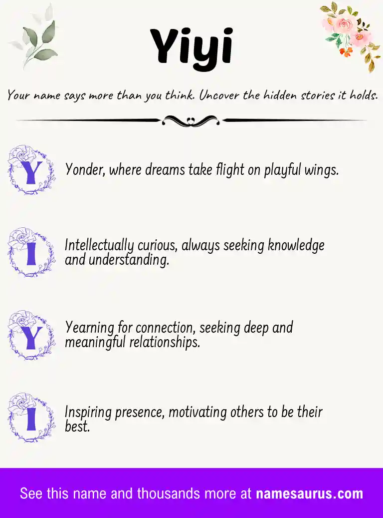 Acrostic poem about Yiyi.