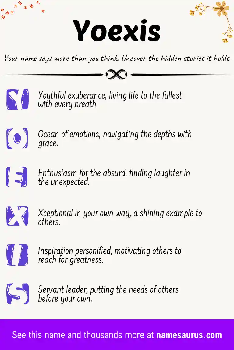 Acrostic poem about Yoexis.