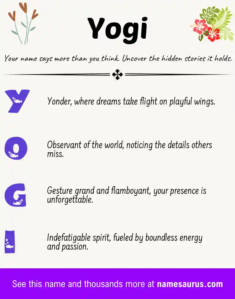 Acrostic poem about Yogi.