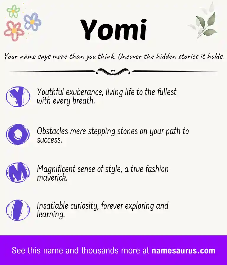 Acrostic poem about Yomi.