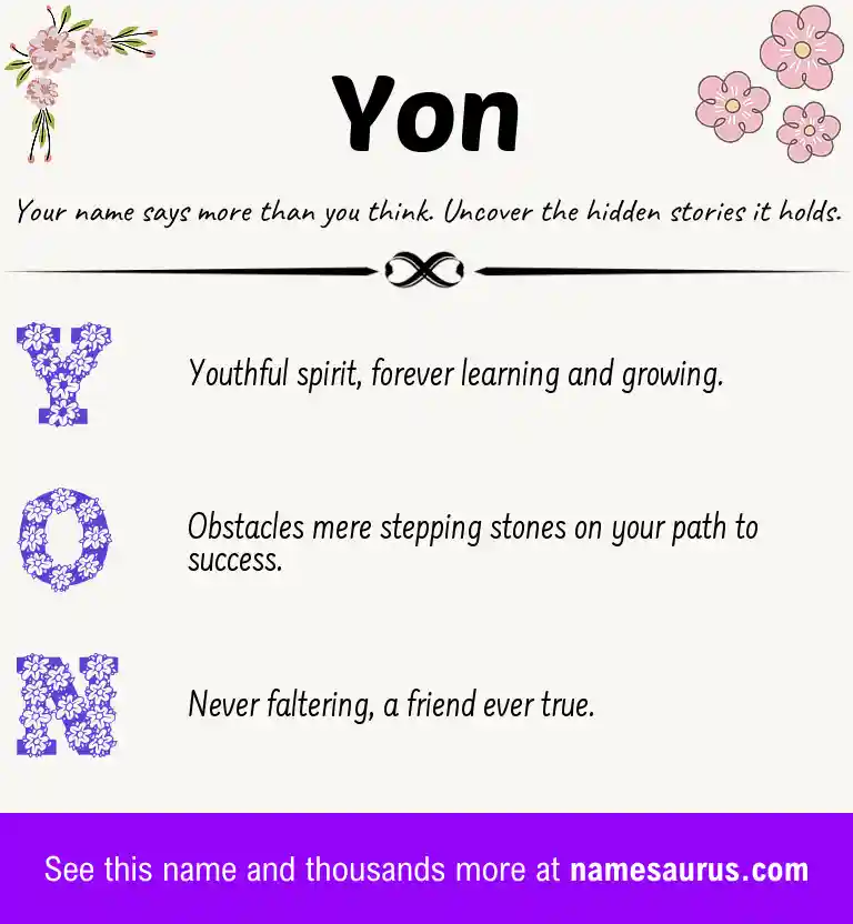 Acrostic poem about Yon.