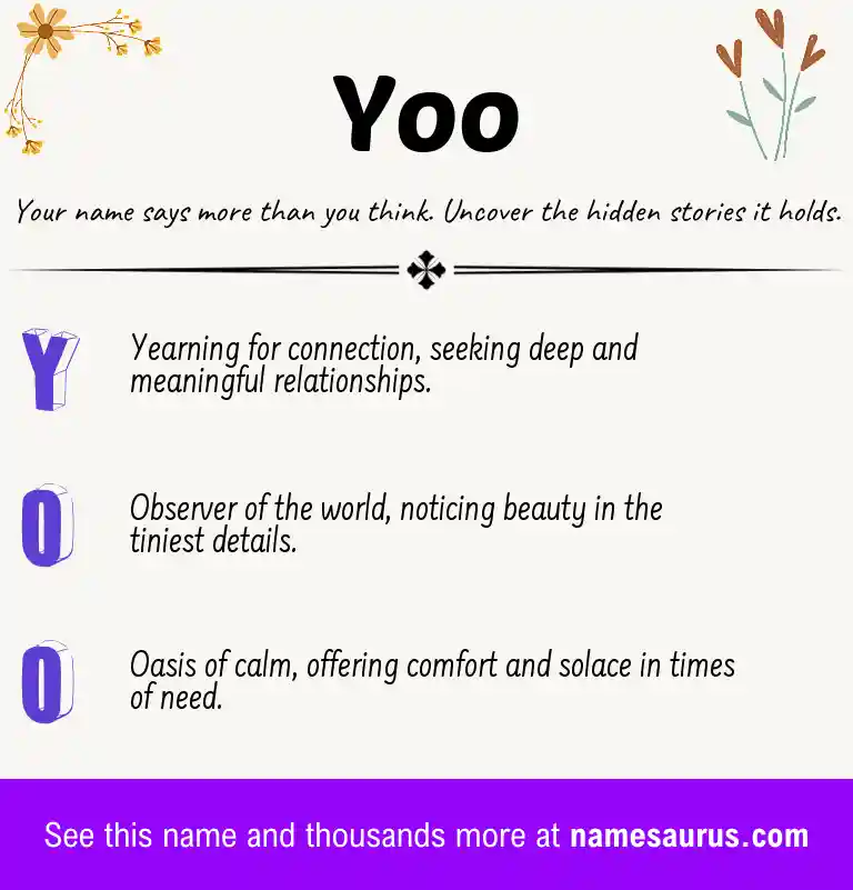 Acrostic poem about Yoo.
