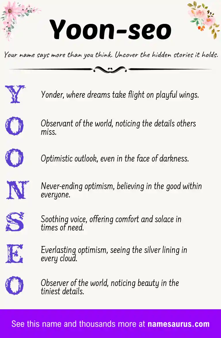 Acrostic poem about Yoon-seo.
