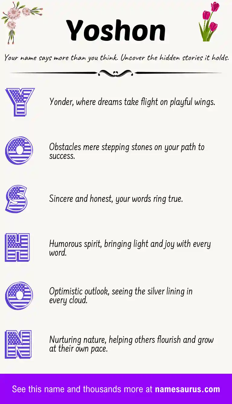 Acrostic poem about Yoshon.