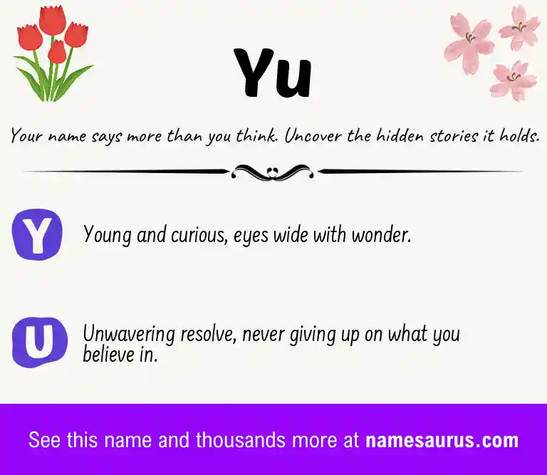Acrostic poem about Yu.