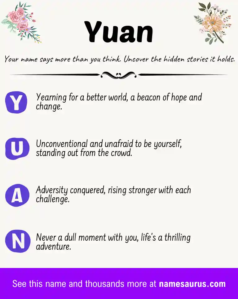 Acrostic poem about Yuan.
