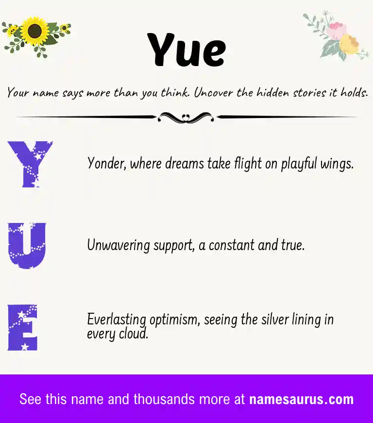 Acrostic poem about Yue.