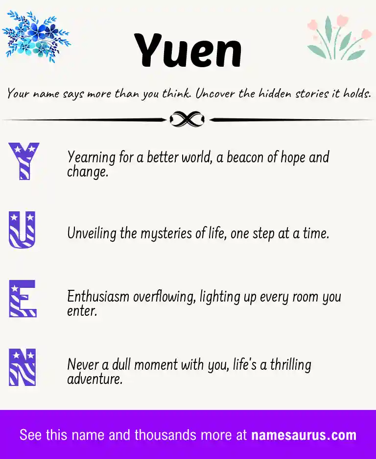 Acrostic poem about Yuen.