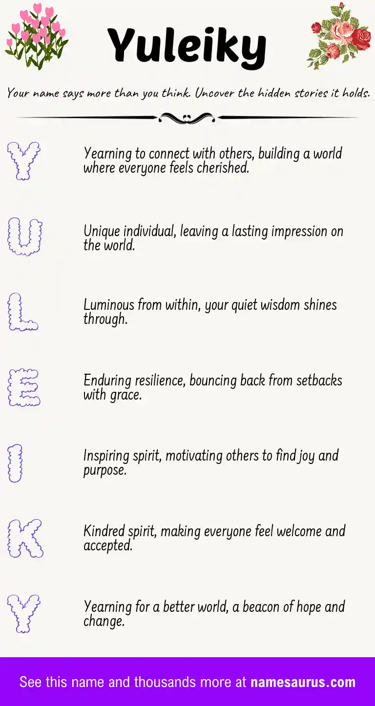 Acrostic poem about Yuleiky.