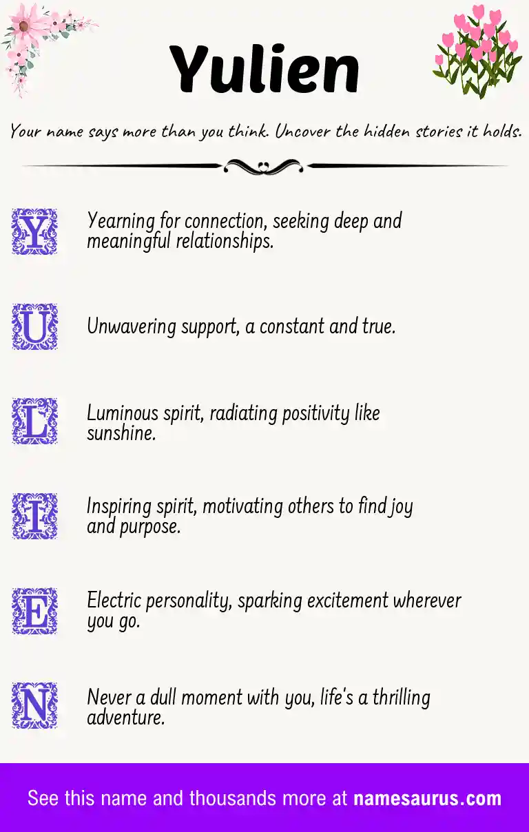 Acrostic poem about Yulien.
