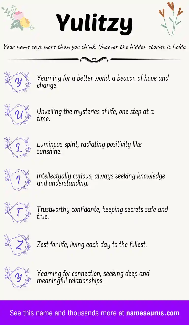 Acrostic poem about Yulitzy.