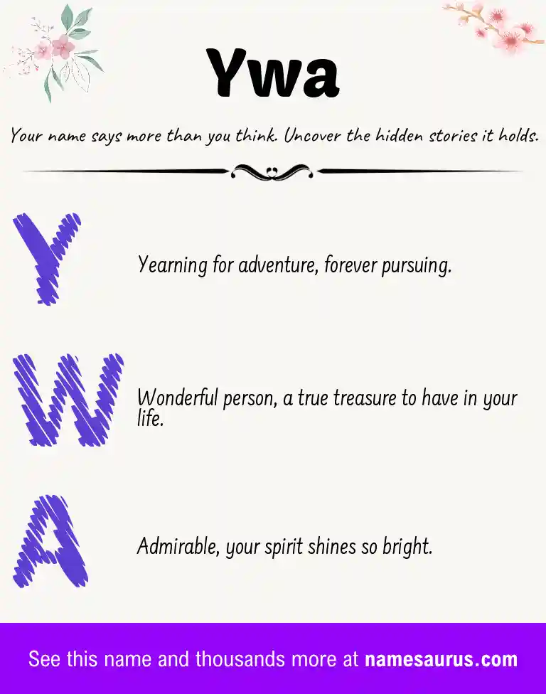 Acrostic poem about Ywa.