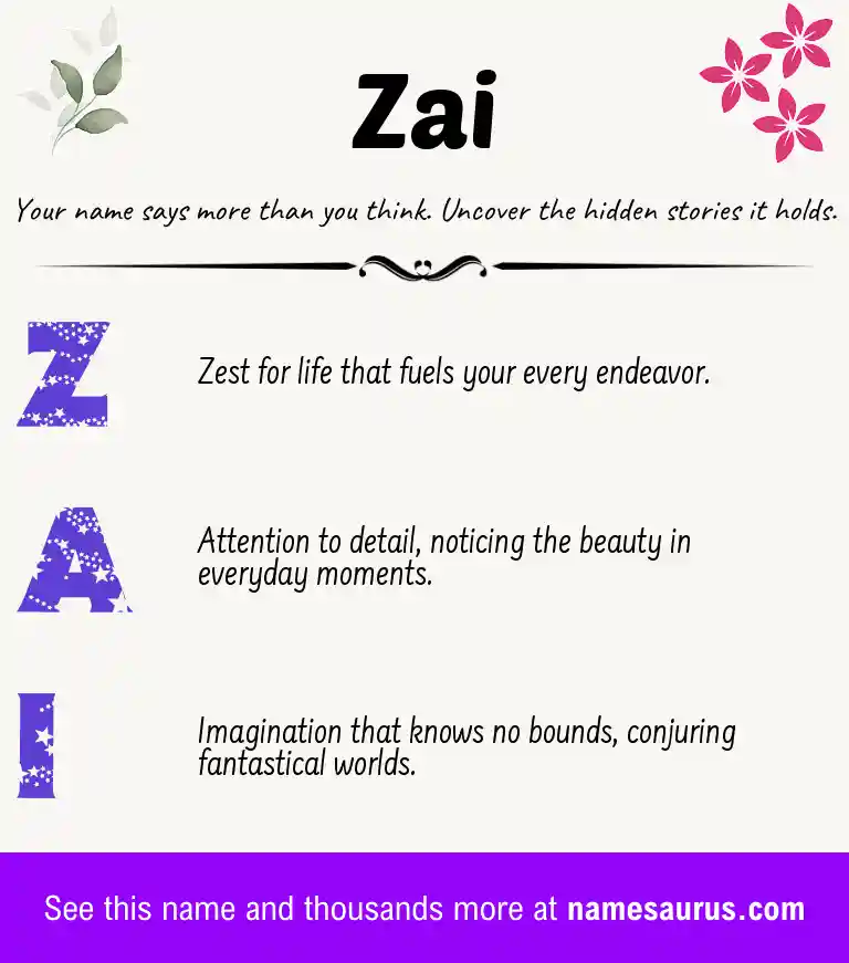 Acrostic poem about Zai.