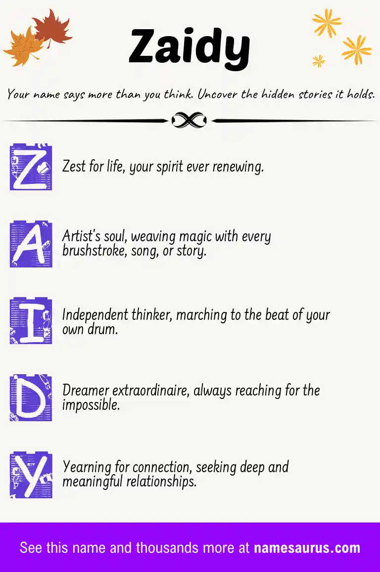 Acrostic poem about Zaidy.