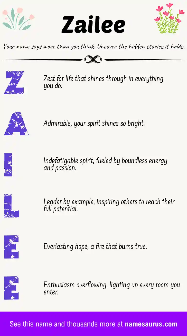 Acrostic poem about Zailee.