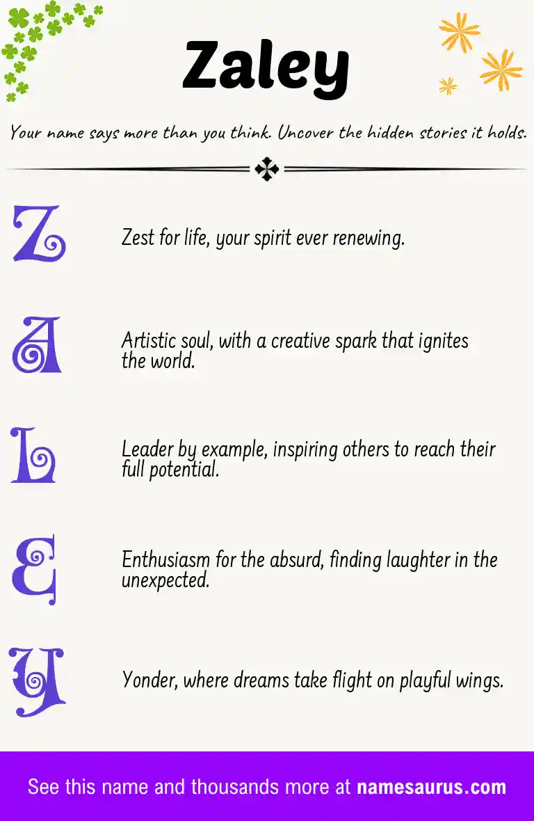 Acrostic poem about Zaley.
